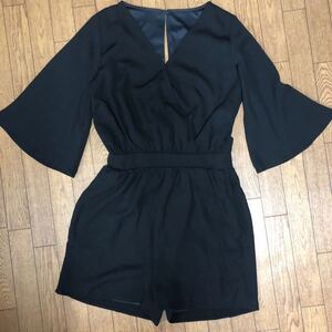 オールインワン ショートパンツ 黒 M