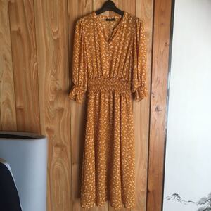 年末処分!ダブルクローゼット ワンピ 花柄ワンピース ロングワンピース