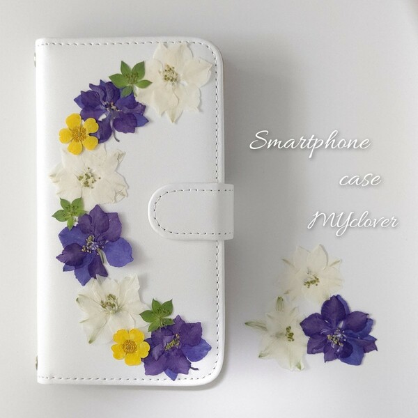 ＊本物のお花＊ハンドメイド＊押し花＊スマホケース＊多機種対応＊人気＊iPhone＊Android ＊手帳型