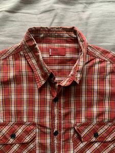 リーバイス Levi,s 半袖チェックシャツ赤×白 Mサイズ中古