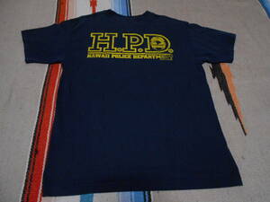 ２０１０年製 HAWAII POLICE DEPARTMENT H.P.D. 警察ハワイ ポリス Tシャツ 紺 アメカジ ビンテージ特殊部隊 BIG ISLAND OAHU MAUI WAIKIKI