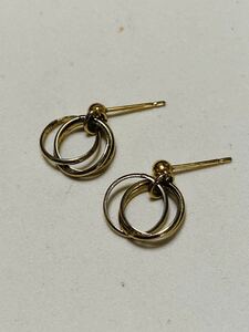 三重リングのピアス　　　　美品