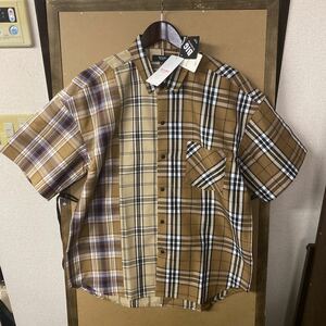 [ new goods ]BEAMS HEART big Silhouette k Lazy pattern check shirt S size 