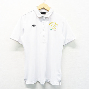 【即決】KAPPA カッパ 半袖ポロシャツ ロゴ総柄 ホワイト系 L [240001506997] ゴルフウェア レディース