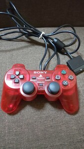 PS2 プレイステーション2 アナログコントローラー (DUALSHOCK 2) クリムゾンレッド デュアルショック スケルトン