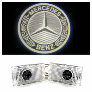 Mercedes Benz ロゴ カーテシ ランプ LED 純正交換タイプ W210 Eクラス プロジェクタードア ライト メルセデス ベンツ E class AMG
