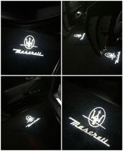 Maserati マセラティ ロゴ カーテシランプ LED 純正交換タイプ ギブリ クアトロポルテ プロジェクタードア ライト アンダースポット 照明_画像2