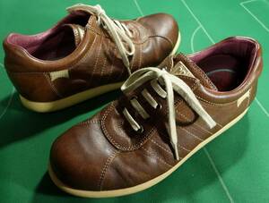 * Camper CAMPER leather circle spike sole race up sneakers Brown 39(25cm) beautiful goods!!!*