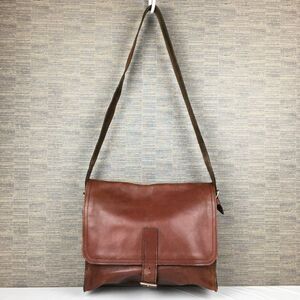 ハンドメイド オールレザー ショルダーバッグ 茶/ブラウン 管NO.B19-2