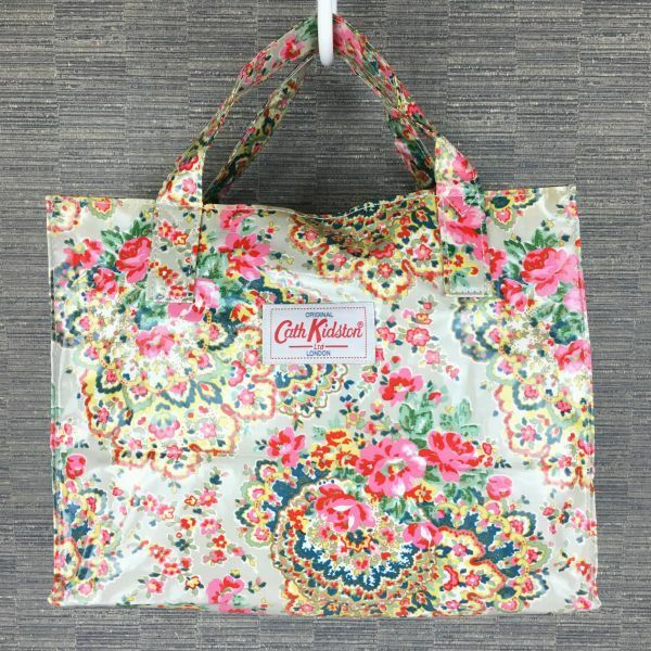 Cath Kidston/キャスキッドソン　ミニトートバッグ　ライトグレー花柄　管NO.B19-21