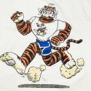 希少 70s 80s vintage esso tiger トリム tシャツ 70年代 80年代 ビンテージ エッソタイガー 企業 キャラクター 古着 アメカジ