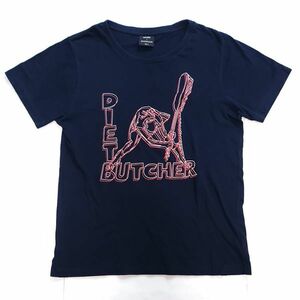 26●b097　MARLBORO × DIET BUTCHER SLIM SKIN ダイエットブッチャー スリムスキン コラボ 半袖 Tシャツ ネイビー