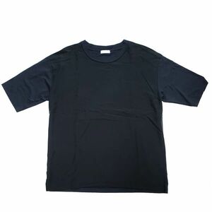 26●b105【XLサイズ】美品 BEAUTY&YOUTH UNITED ARROWS ポプリン コンビ ワイドフォルム 半袖 Tシャツ ブラック メンズ 日本製