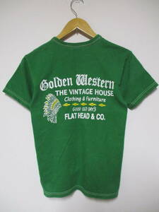 日本製 THE FLAT HEAD フラットヘッド GoldenWestern Tシャツ サイズ36