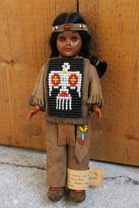 Deerfoot and Brown Eagle, Indian Doll スリープアイ 人形 インディアン ネイティブアメリカン 女の子 アンティーク ドール Vintage