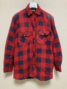 90's ヴィンテージ 中綿キルティングシャツ フランネルシャツ NORTHWEST TERRITORY 赤 S バッファローチェック チェックシャツ 90年代