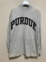 80's ヴィンテージ PURDUE パデュー大学 カレッジ ハイネックカットソー ロンT 長袖Tシャツ 霜降りグレー SIGNAL SPORT M /70's USA製_画像1