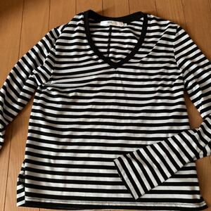 ボーダーカットソー 長袖Tシャツ ボーダー柄 長袖シャツ トップス アズール AZUL