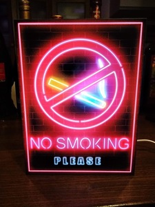 NO SMOKING 禁煙 エリア サイン 表示 お店 お部屋 テーブル カウンター ライトBOX 看板 置物 アメリカン雑貨 NO SMOKING 電飾看板 電光看板