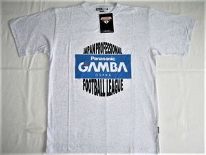 ★新品 全体的に目立つシミ・汚れ有り 当時物 Jリーグ公認 GAMBA OSAKA ガンバ大阪 Tシャツ M 杢灰 グレー 日本製 パナソニック サッカー★