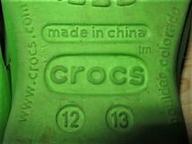 ★中古品 汚れ有り 廃盤品 crocs クロックス Athens アテネ ビーチサンダル 12/13(18.5cm) 実寸約19cmぐらい 緑×ピンク KIDS キッズ子供★_画像10