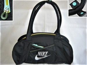 ★中古品 海外モデル NIKE ナイキ ミニダッフルバッグ 手提げかばん BAG 黒 約Y31cm T16cm 底マチ10cm ナイロン90%ポリエステル10% 軽量★