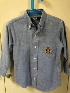 ラルフローレン POLO ボタンダウンシャツ ブルー　110 入学式　中古