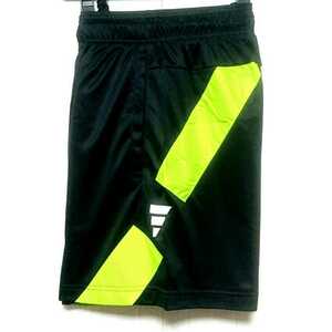 特価/未使用/adidas/アディダス/ポケット付き/クウォーターパンツ/サイズ=L(JASPO)/胴囲=79～85cm/black×lime