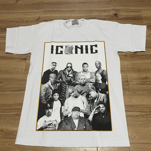 LA発【M】アイコニック グラフィック 半袖 ヘビーウェイト Tシャツ ヒップホップ HIPHOP ICONIC 白