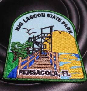 ◇◆新品未使用 　 ビッグラグーン州立公園Big Lagoon State Park 　Pensacola アメリカ合衆国　ペンサコーラ　橋　刺繍ワッペン（パッチ）