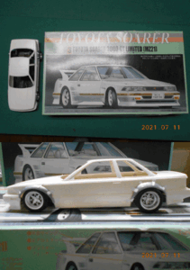 訳アリ　フジミ　可変エアダム系　ソアラ3000GT LIMITED MZ21 SOARER 一部　シャーシ組込済　舵取　回転可　オーバーフェンダー加工済　