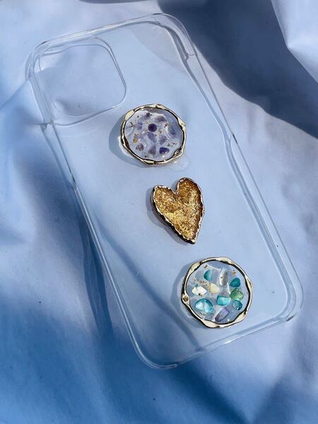 スマホケース iPhoneケースハンドメイド ゴールド