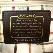 ★☆美品！COACH/コーチ ハンドバッグ F13006 カーキ×ライトブラウン シグネチャー アウトレット店購入/購入証/ギャンランティ付☆★_画像6