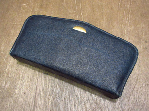  Vintage 30's*CUTEX leather pouch navy blue *210706i6-bag-pch 1930s cosmetics make-up travel travel case lady's 
