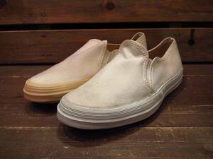 ビンテージ70's●DEAD STOCK RANDY キャンバススリッポン白 Size 2 1/2●210721i15-k-snk 1970sデッドストックスニーカーキッズ