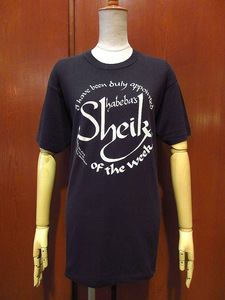 ビンテージ80’s●APPOINTED HABEBA'S SHEIK OF THE WEEKプリントTシャツ黒size XL●210712s1-m-tsh-ot古着メンズトップスUSA製