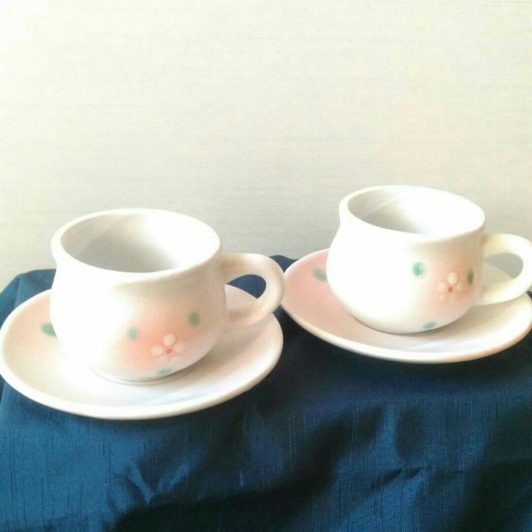 未使用品 大倉陶園 オールド ブルーローズ カップ&ソーサー 2客 ペア