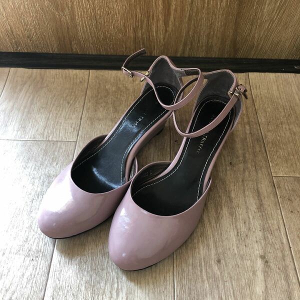 パンプス　エナメル　ウェッジ　23.5 レトロ