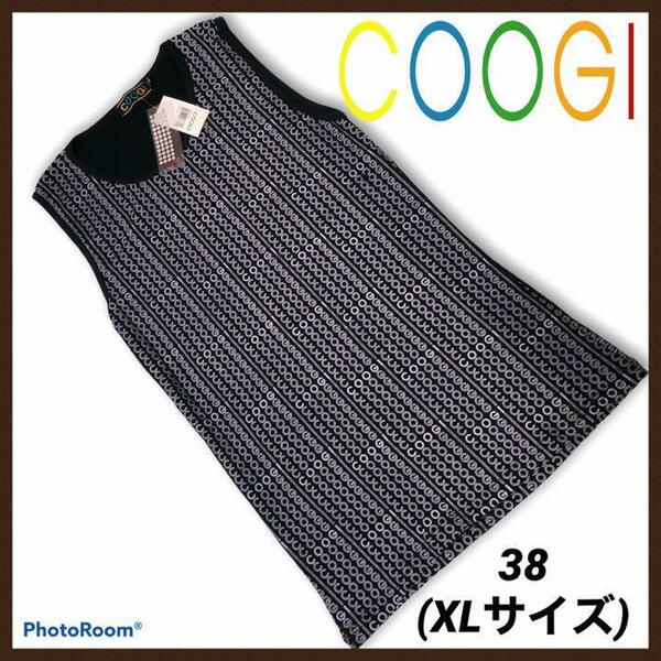 新品 COOGI タンクトップ ロゴ 総柄 ヘビーウェイトコットン XL 38 クージー ユニセックス メンズ レディース 半袖カットソー 半袖シャツ