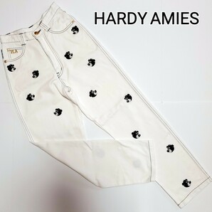 HARDY AMIES/刺繍ホワイトデニムパンツ/サイズ62/ハーディエイミス