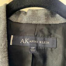 美品★ANNE KLEIN★アンクライン★テーラードジャケット★麻レーヨン★春秋★ダークグレー★12サイズ_画像3