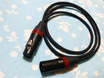 XLR 3ピン メス - XLR 3ピン オス 102SSC 16芯 ブレイド編み込み インターコネクトケーブル 100cm 2本1組 黒色 (カスタム可)_画像2