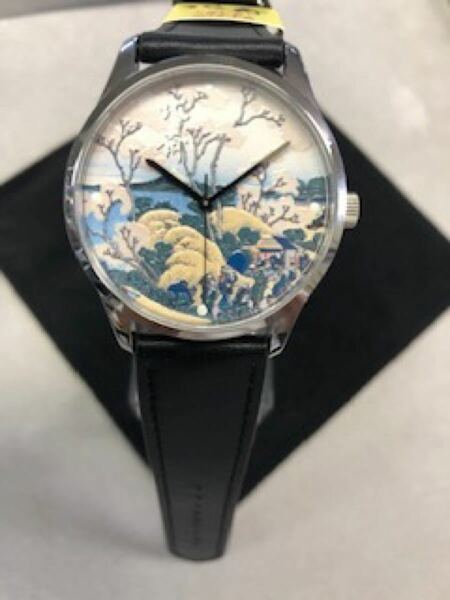 葛飾北斎腕時計 クオーツ 3気圧防水 日本製 3D文字盤 腕時計 メンズウォッチ