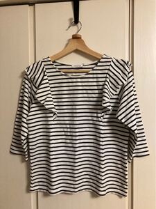 ボーダー柄 ボーダーTシャツ フリル
