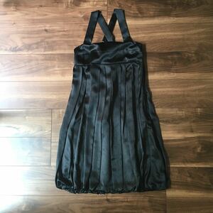 【新品未使用】united bamboo バルーン ワンピース 黒　ブラック ドレス ジャンパースカート　シルク　キャミワンピ