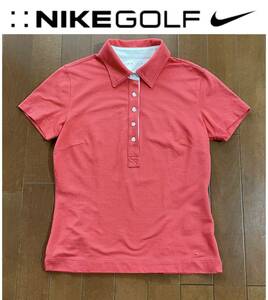 ★NIKE GOLF ナイキゴルフ★コットン混で着心地の良い！オレンジドットカラーレディース半袖ポロシャツ/S