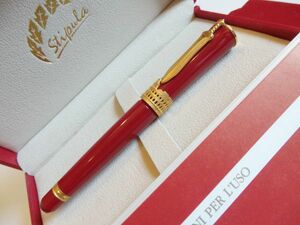 ◆【ほぼ未使用】スティピュラ　グラデュエーター万年筆　 赤　ペン先：M