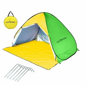 テント ワンタッチ 3-4人用 アウトドア用 コンパクト キャンプテント 軽量 防水 設営簡単 黄色 緑