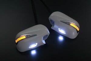 AZR 60/65ノア 後期 LED ウィンカー ミラー Type LS [純正色042/ポジ橙光] フットランプ付き LEXUSルック