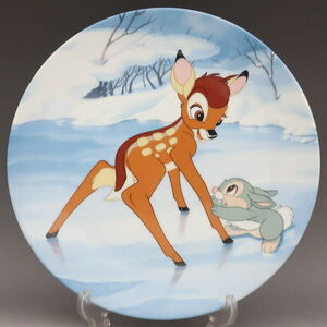  Disney Bambi Knowles plate [Bambi's Skating Lesson] индивидуальный номер ввод Knowles фирма 1991 год керамика производства 